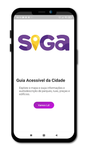 Imagem de aparelho celular mostrando o siga-app